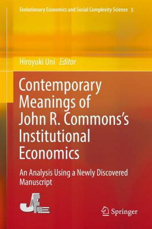 Cover of the book Contemporary Meanings of John R. Commons’s Institutional Economics by Jayita Das