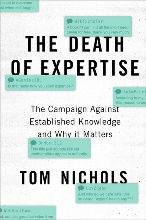 Cover of the book The Death of Expertise by Tom Nichols, Oxford University Press