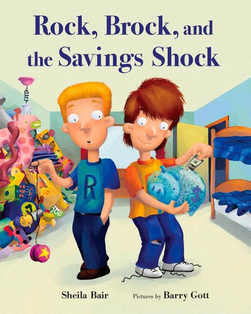 Cover of the book Rock, Brock, and the Savings Shock by Sheila Bair, Barry Gott, Albert Whitman & Company
