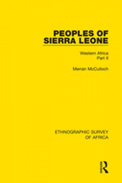 Cover of the book Peoples of Sierra Leone by Merran McCulloch, Taylor and Francis