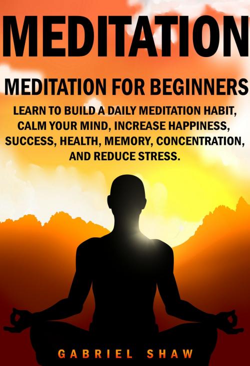 Cover of the book Meditation: Meditation for beginners: Learn to build a daily meditation habit, calm your mind, increase happiness, success, health, memory, concentration and reduce stress. by Gabriel Shaw, Gabriel Shaw