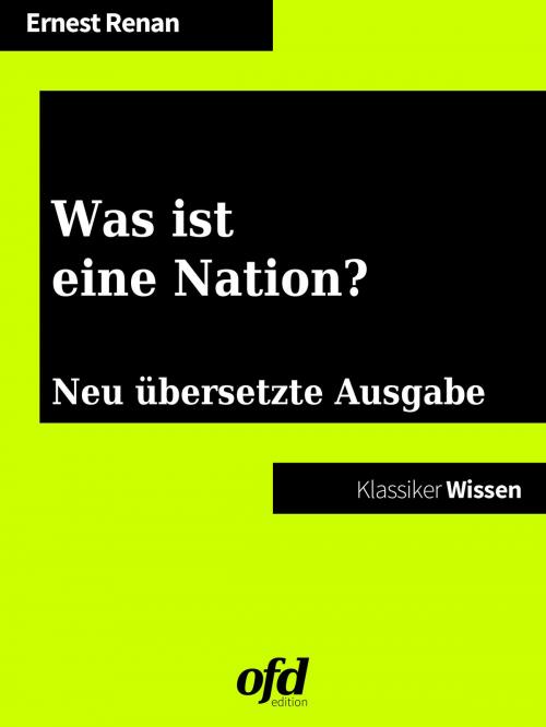 Cover of the book Was ist eine Nation? by Ernest Renan, Books on Demand