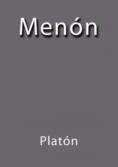 Cover of the book Menón by Platón, Platón