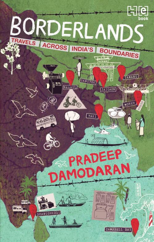 Cover of the book Borderlands by Pradeep Damodaran, Hachette India