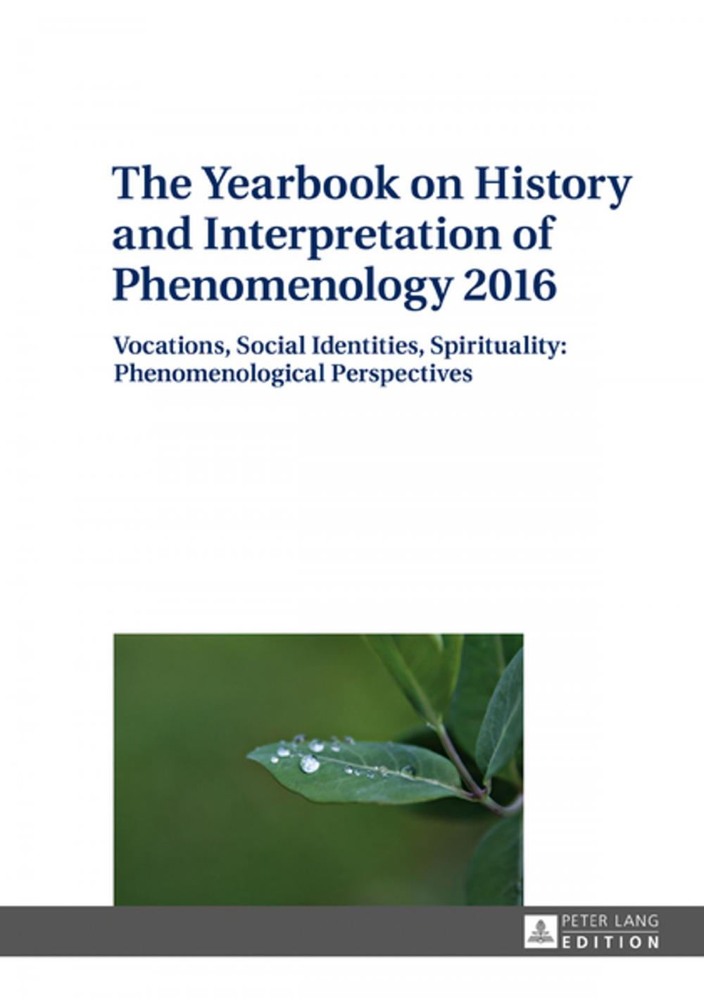 Big bigCover of The Yearbook on History and Interpretation of Phenomenology 2016