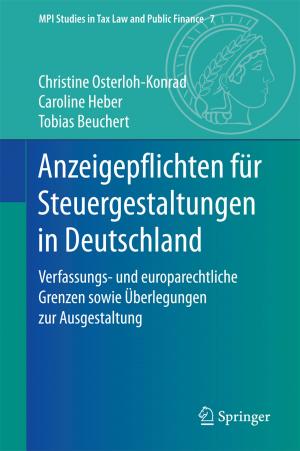 Cover of the book Anzeigepflichten für Steuergestaltungen in Deutschland by Bernd Schaefer