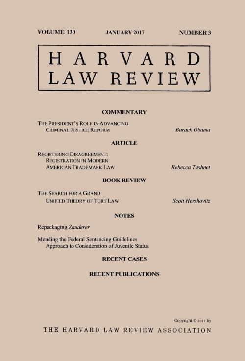 Cover of the book Harvard Law Review: Volume 130, Number 3 - January 2017 by Harvard Law Review, Quid Pro, LLC