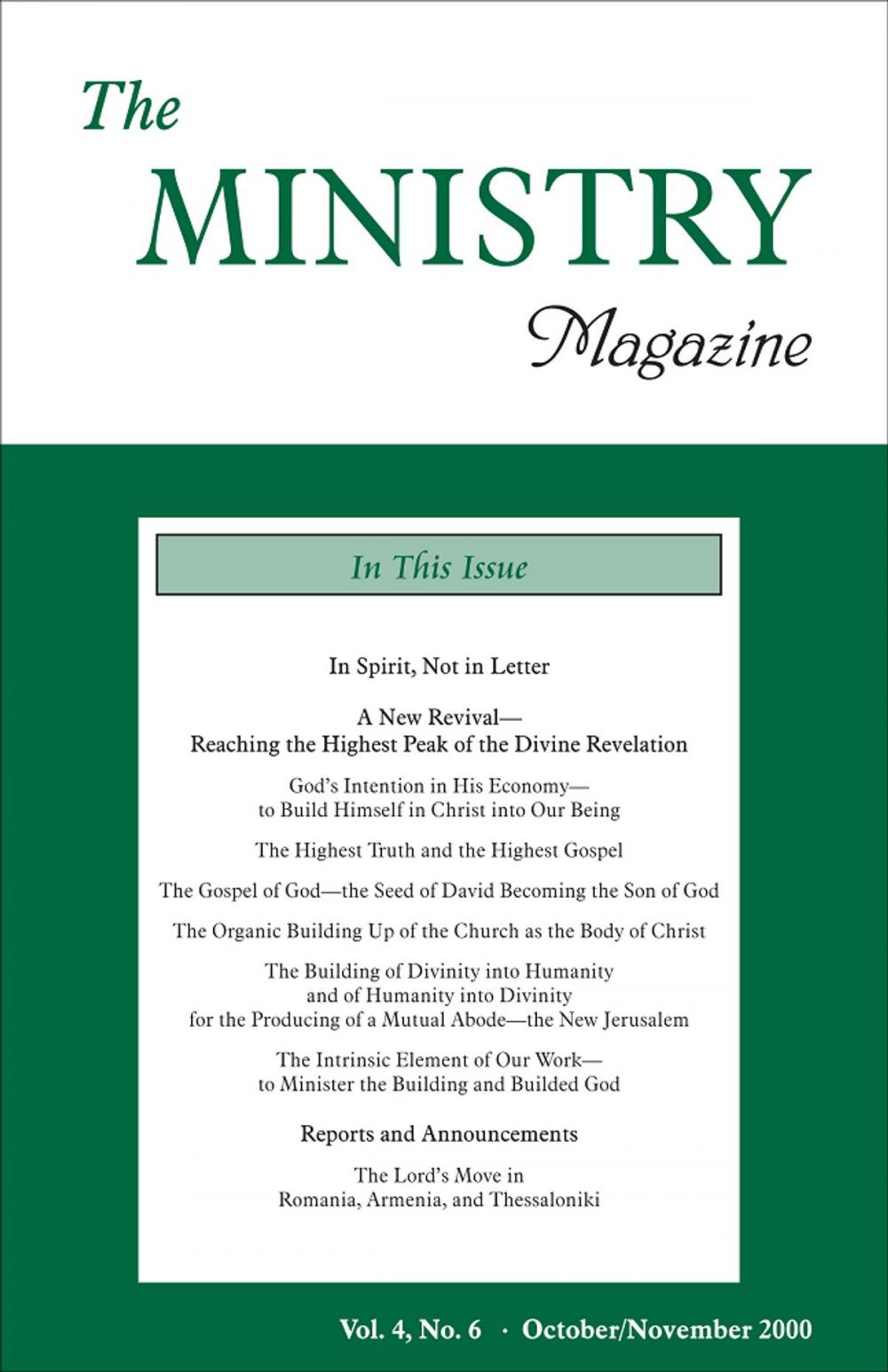 Big bigCover of The Ministry of the Word, Vol. 4, No. 6