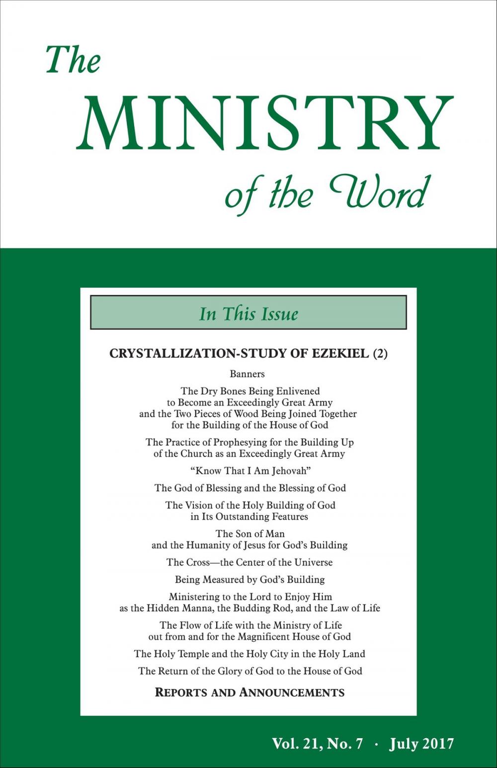 Big bigCover of The Ministry of the Word, Vol. 21, No. 7