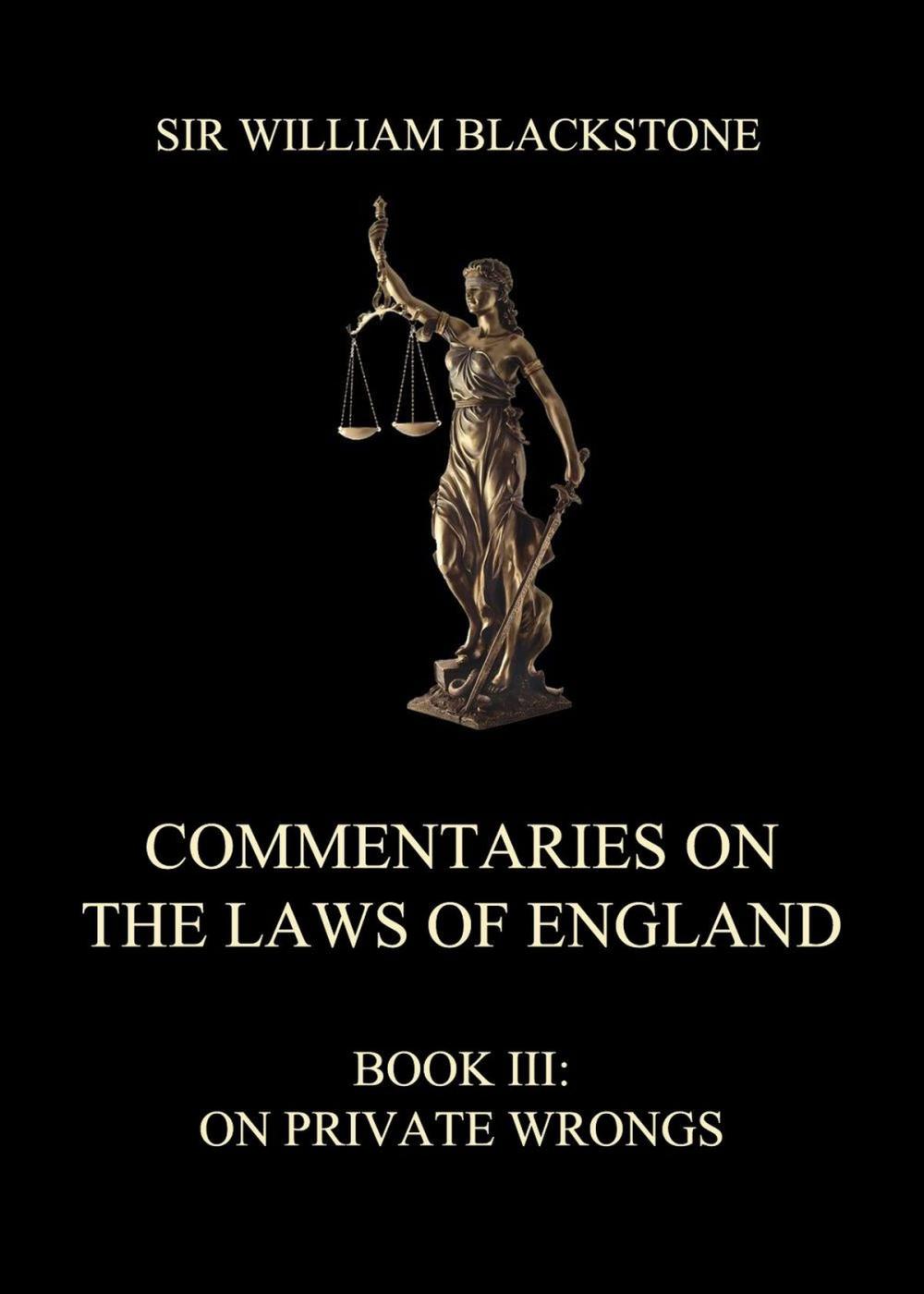 Big bigCover of Commentaries on the Laws of England