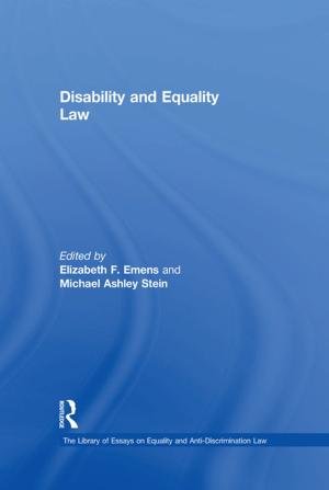 Cover of the book Disability and Equality Law by 