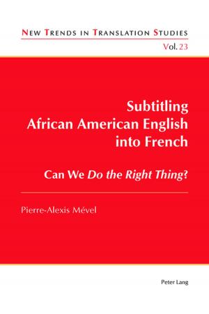 Cover of the book Subtitling African American English into French by Jana Trajtelová