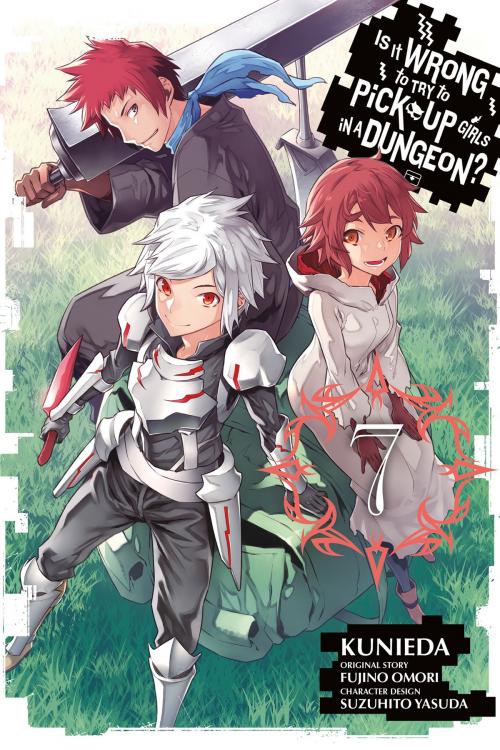 Cover of the book Is It Wrong to Try to Pick Up Girls in a Dungeon?, Vol. 7 (manga) by Fujino Omori, Kunieda, Suzuhito Yasuda, Yen Press