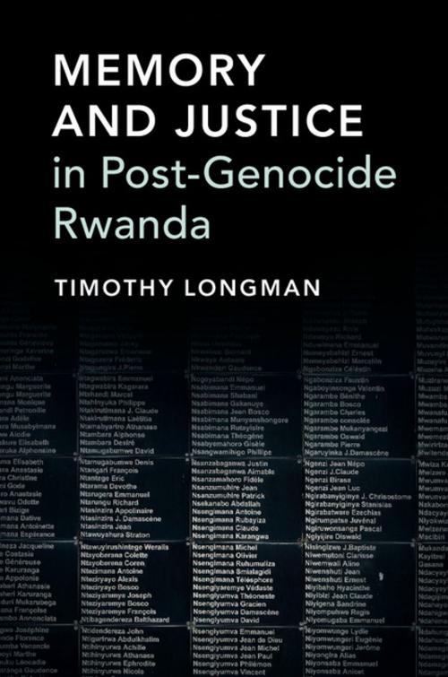 Cover of the book Memory and Justice in Post-Genocide Rwanda by Timothy Longman, Cambridge University Press