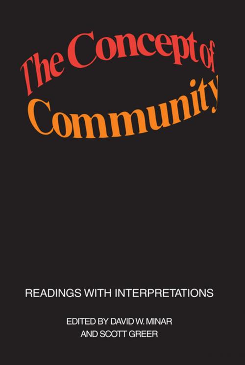 Cover of the book The Concept of Community by Scott Greer, Taylor and Francis