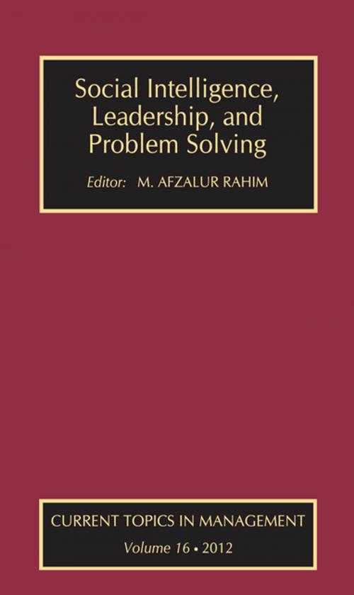 Cover of the book Social Intelligence, Leadership, and Problem Solving by M. Afzalur Rahim, Taylor and Francis