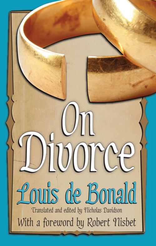Cover of the book On Divorce by Louis de Bonald, Taylor and Francis
