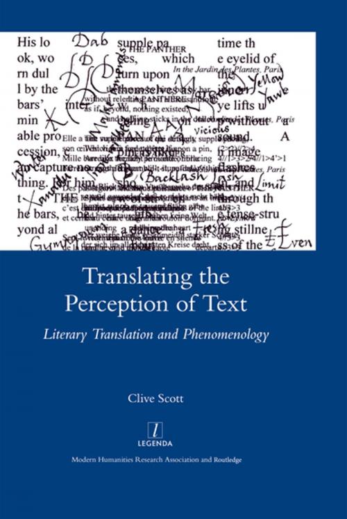 Cover of the book Translating the Perception of Text by Clive Scott, Taylor and Francis