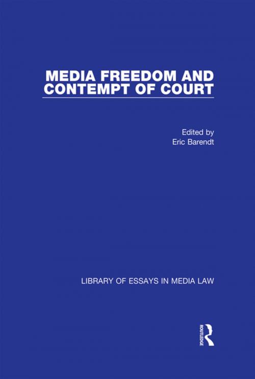 Cover of the book Media Freedom and Contempt of Court by , Taylor and Francis