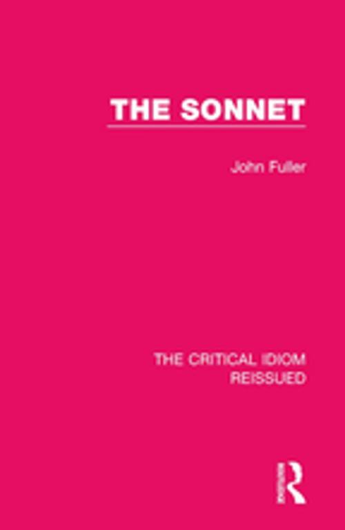 Cover of the book The Sonnet by John Fuller, Taylor and Francis