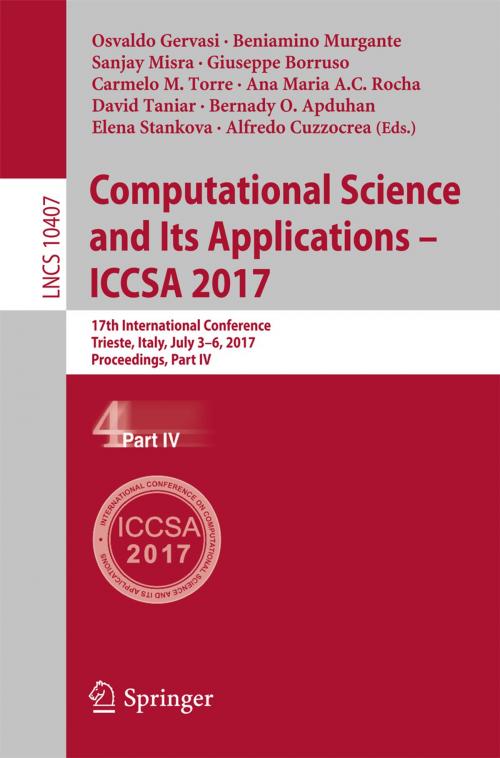 Cover of the book Computational Science and Its Applications – ICCSA 2017 by , Springer International Publishing