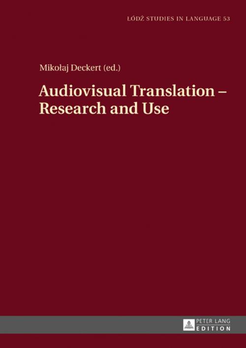 Cover of the book Audiovisual Translation Research and Use by , Peter Lang