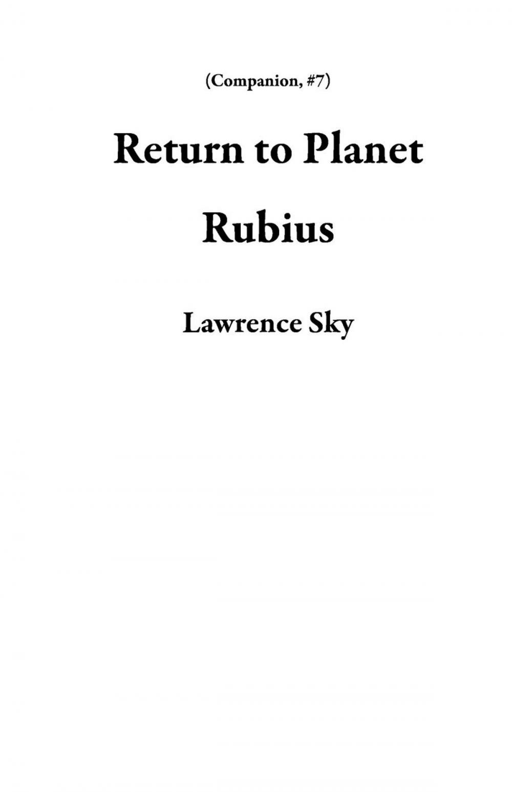 Big bigCover of Return to Planet Rubius