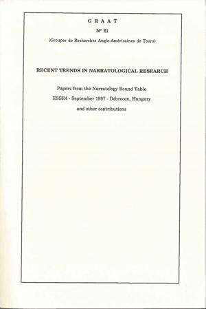 Book cover of Recent Trends in Narratological Research