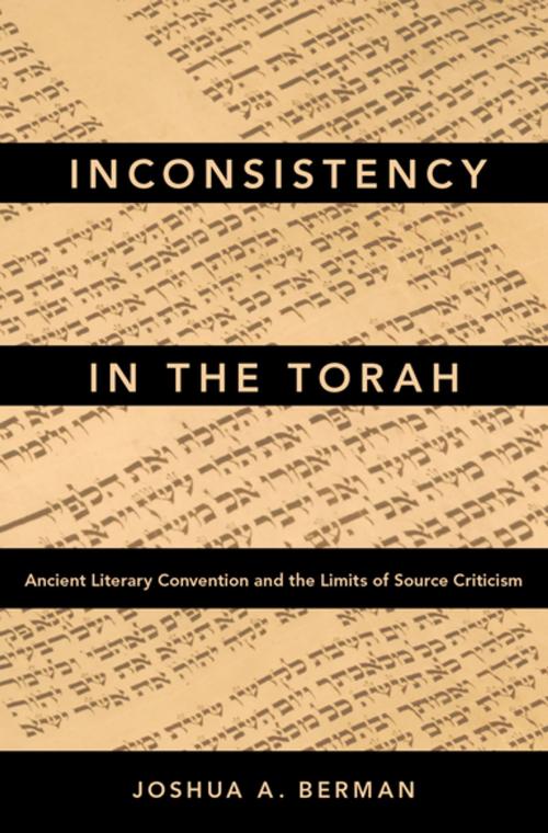 Cover of the book Inconsistency in the Torah by Joshua A. Berman, Oxford University Press