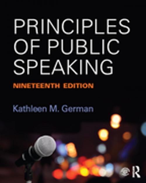 Cover of the book Principles of Public Speaking by Kathleen German, Taylor and Francis
