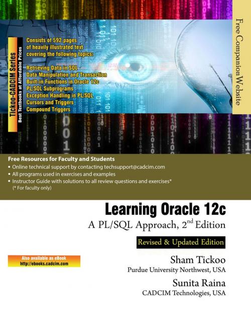 Cover of the book Learning Oracle 12c: A PL/SQL Approach by Prof Sham Tickoo, CADCIM Technologies