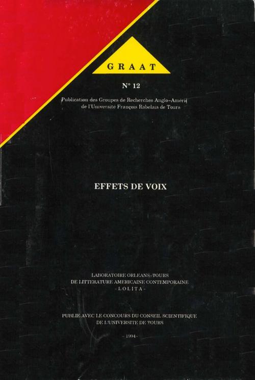 Cover of the book Effets de voix by Collectif, Presses universitaires François-Rabelais