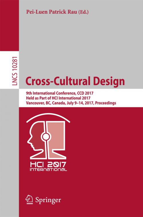 Cover of the book Cross-Cultural Design by , Springer International Publishing