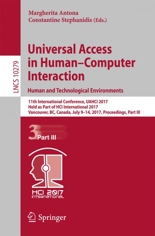 Cover of the book Universal Access in Human–Computer Interaction. Human and Technological Environments by , Springer International Publishing