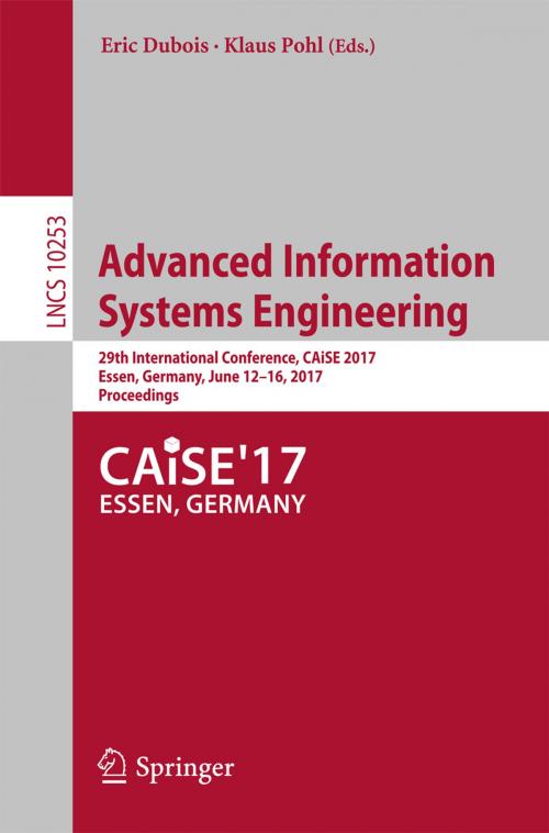 Cover of the book Advanced Information Systems Engineering by , Springer International Publishing