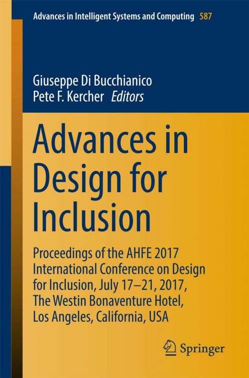 Cover of the book Advances in Design for Inclusion by , Springer International Publishing