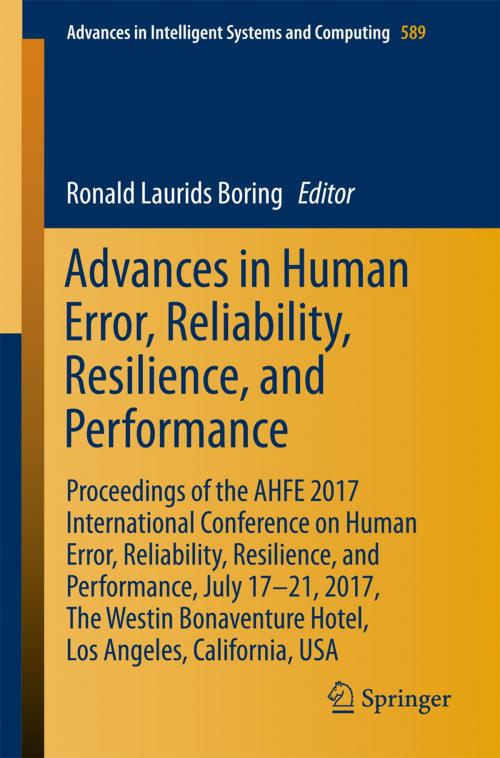 Cover of the book Advances in Human Error, Reliability, Resilience, and Performance by , Springer International Publishing