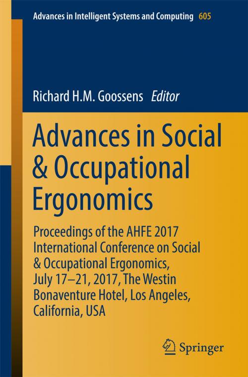 Cover of the book Advances in Social & Occupational Ergonomics by , Springer International Publishing