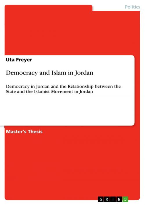 Cover of the book Democracy and Islam in Jordan by Uta Freyer, GRIN Verlag