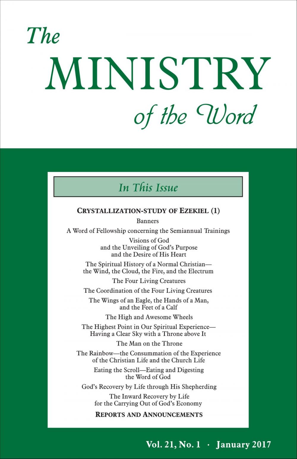 Big bigCover of The Ministry of the Word, Vol. 21, No 1