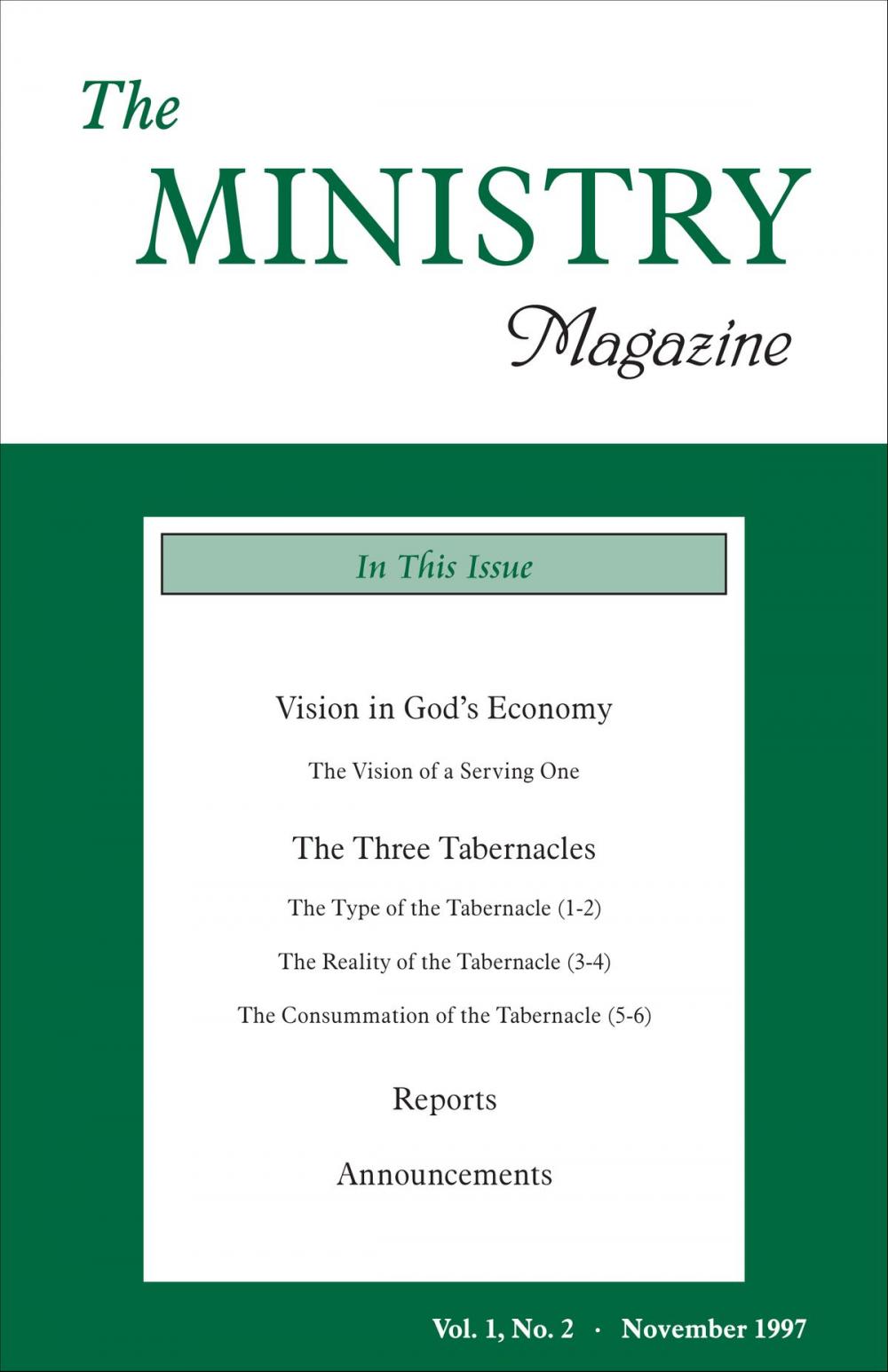 Big bigCover of The Ministry of the Word, Vol. 1, No 2