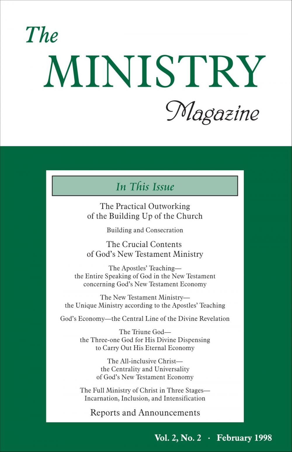 Big bigCover of The Ministry of the Word, Vol. 2, No 2