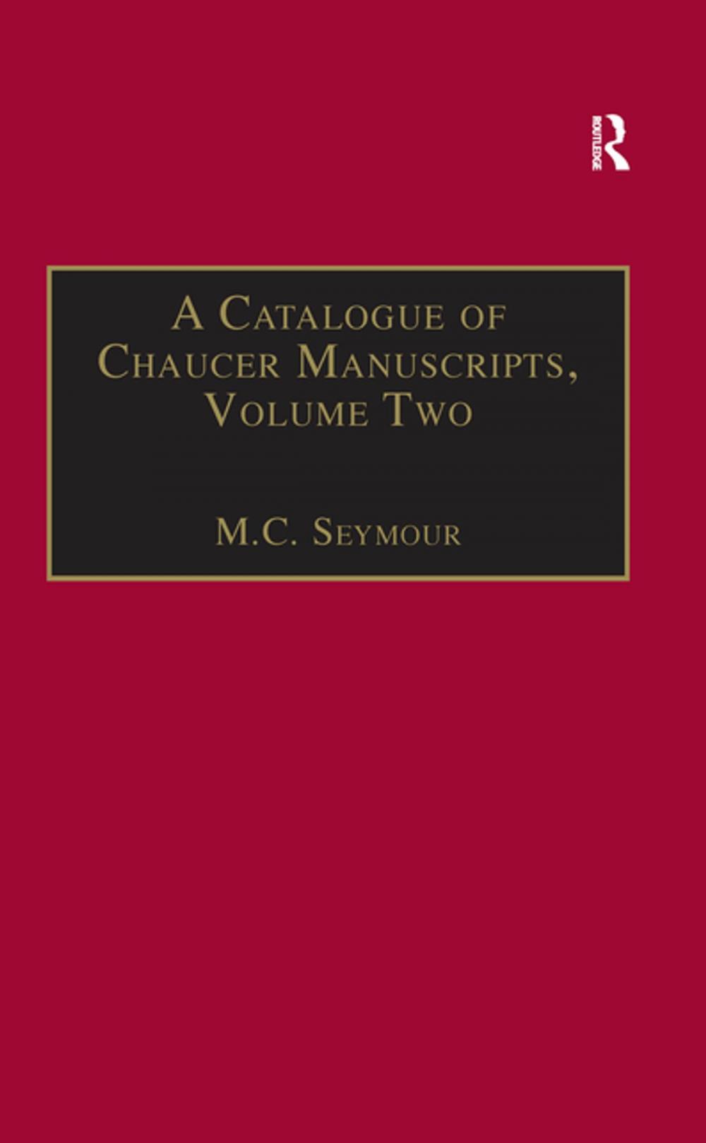 Big bigCover of A Catalogue of Chaucer Manuscripts