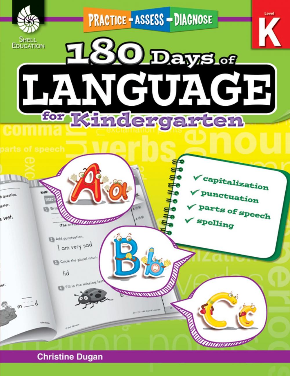 Big bigCover of 180 Days of Language for Kindergarten: Practice, Assess, Diagnose