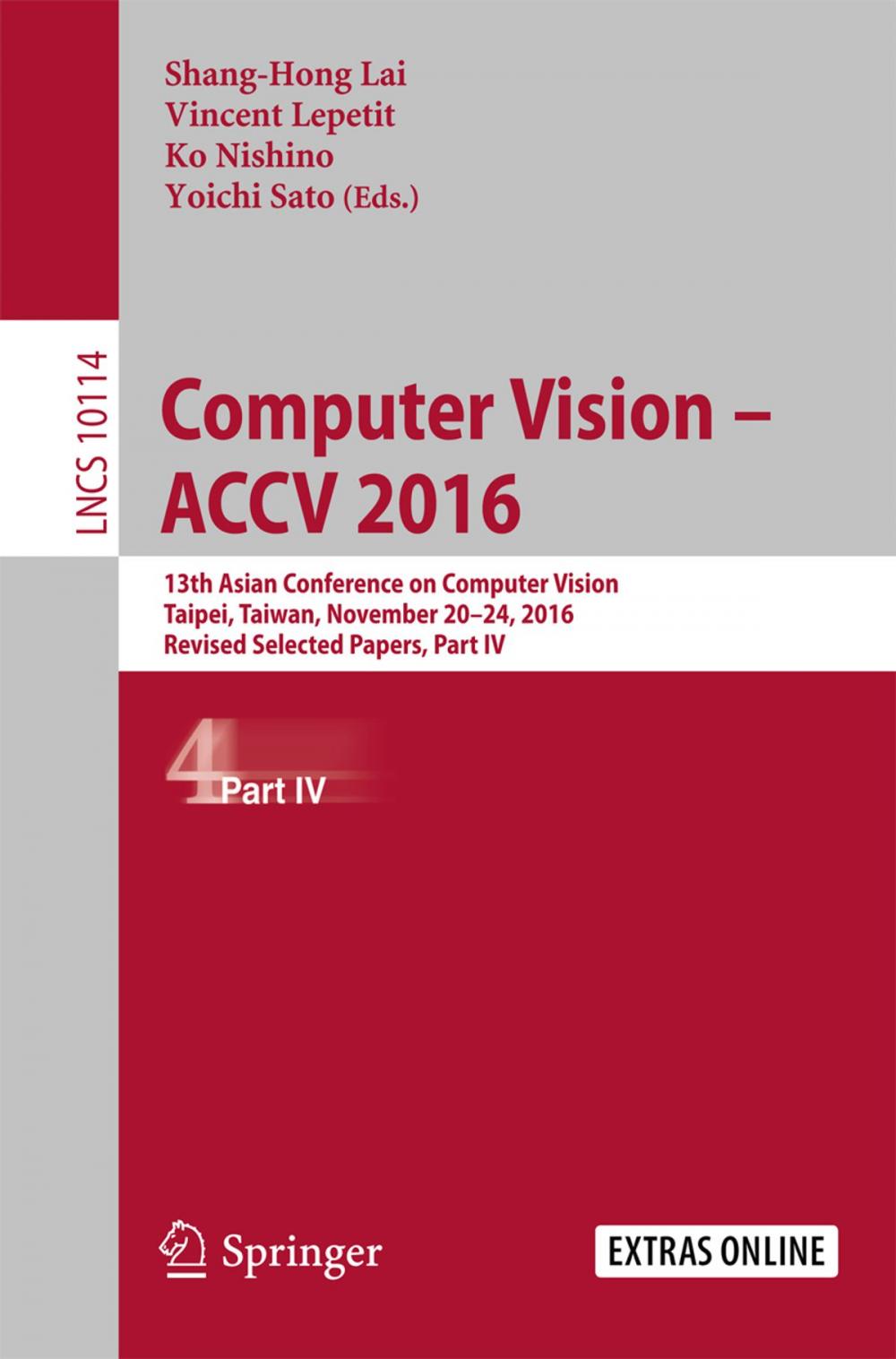 Big bigCover of Computer Vision – ACCV 2016