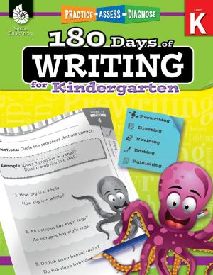 Cover of the book 180 Days of Writing for Kindergarten: Practice, Assess, Diagnose by Timothy Rasinski, Karen McGuigan Brothers
