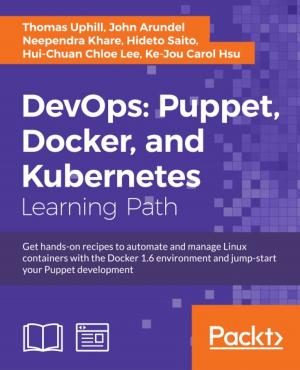 Book cover of DevOps: Puppet, Docker, and Kubernetes