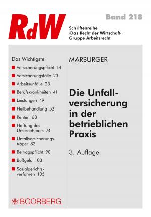 Cover of the book Die Unfallversicherung in der betrieblichen Praxis by Hans-Jörg Birk