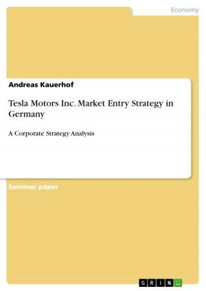 Book cover of Tesla Motors Inc. Market Entry Strategy in Germany