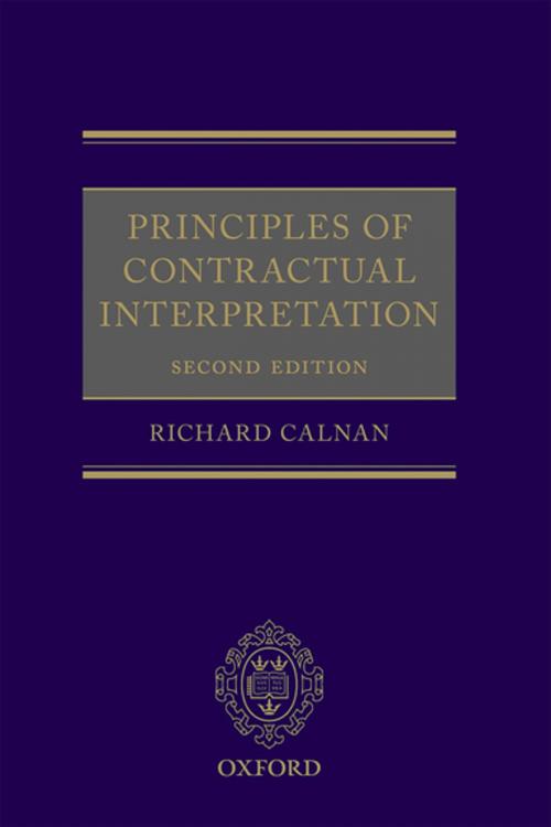 Cover of the book Principles of Contractual Interpretation by Richard Calnan, OUP Oxford